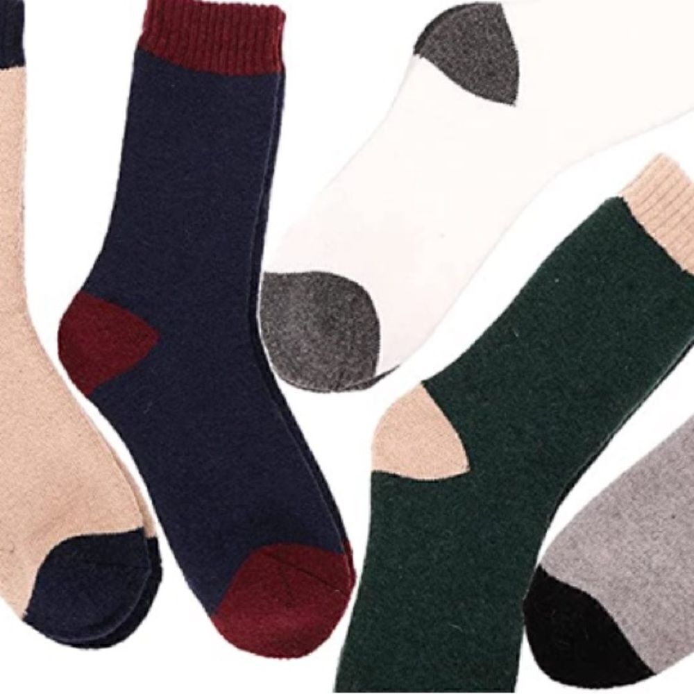 Color Patch Merino Wool Blend Socks - Picture 5 of 6